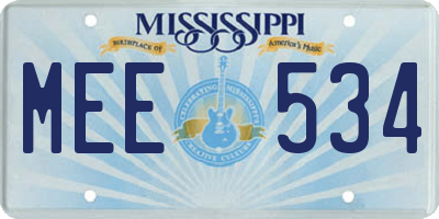 MS license plate MEE534