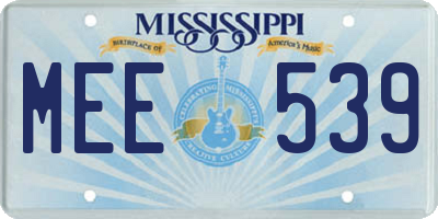 MS license plate MEE539