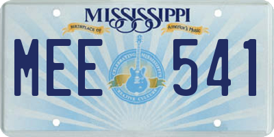 MS license plate MEE541