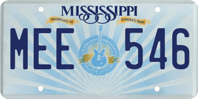 MS license plate MEE546