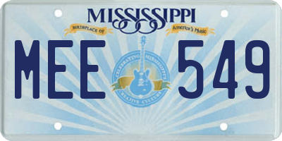 MS license plate MEE549