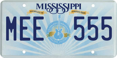 MS license plate MEE555
