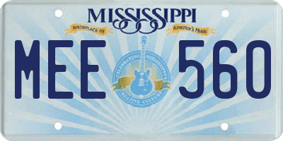 MS license plate MEE560