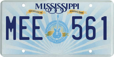 MS license plate MEE561