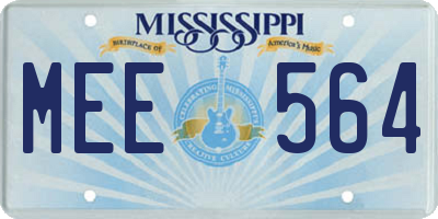MS license plate MEE564