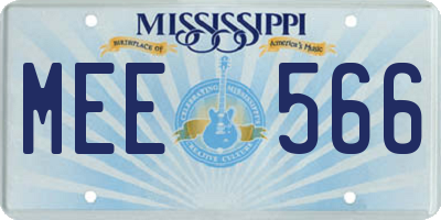 MS license plate MEE566