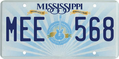 MS license plate MEE568