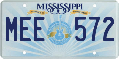 MS license plate MEE572