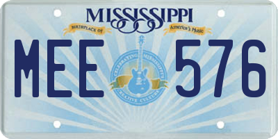 MS license plate MEE576