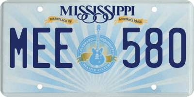 MS license plate MEE580
