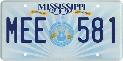 MS license plate MEE581