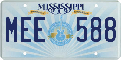 MS license plate MEE588