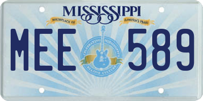 MS license plate MEE589