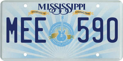 MS license plate MEE590
