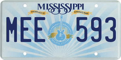 MS license plate MEE593