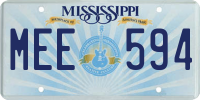 MS license plate MEE594