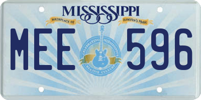MS license plate MEE596
