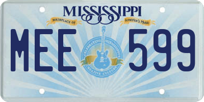 MS license plate MEE599