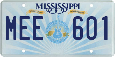 MS license plate MEE601