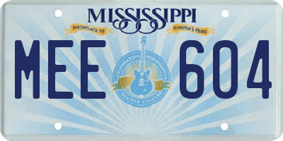 MS license plate MEE604
