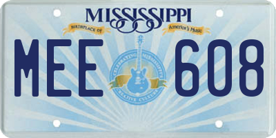 MS license plate MEE608