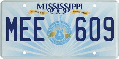 MS license plate MEE609