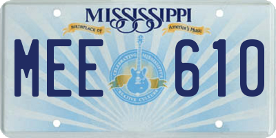 MS license plate MEE610