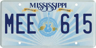 MS license plate MEE615
