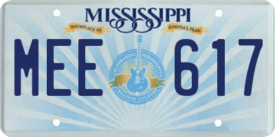 MS license plate MEE617