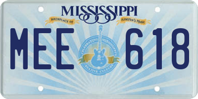 MS license plate MEE618