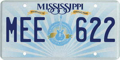 MS license plate MEE622