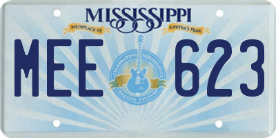 MS license plate MEE623