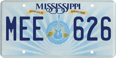 MS license plate MEE626