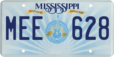 MS license plate MEE628