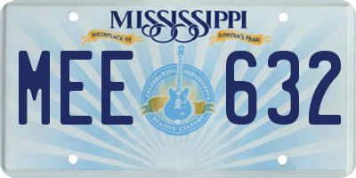 MS license plate MEE632