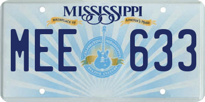 MS license plate MEE633