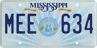 MS license plate MEE634