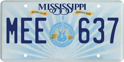 MS license plate MEE637