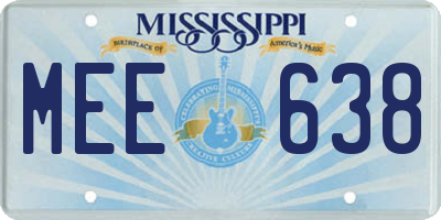 MS license plate MEE638