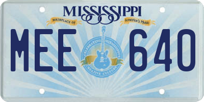 MS license plate MEE640