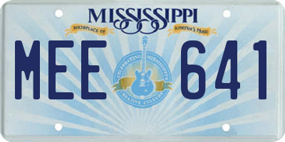 MS license plate MEE641