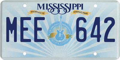 MS license plate MEE642