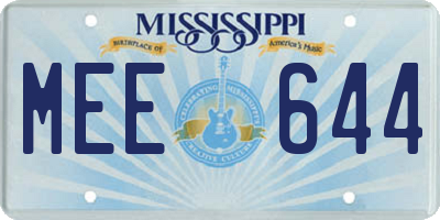 MS license plate MEE644