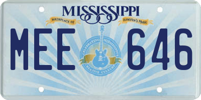 MS license plate MEE646