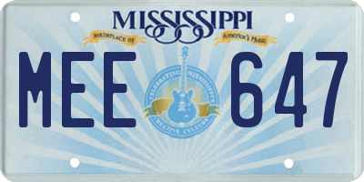 MS license plate MEE647