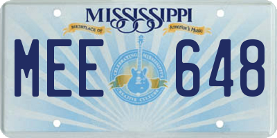 MS license plate MEE648