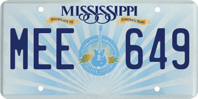 MS license plate MEE649