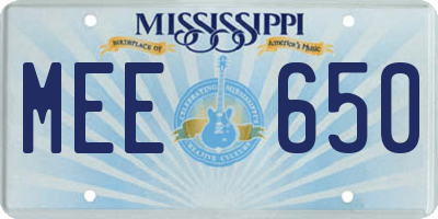 MS license plate MEE650