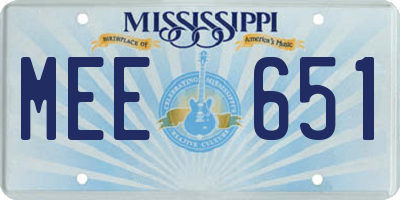 MS license plate MEE651