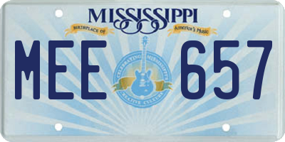 MS license plate MEE657